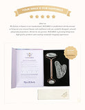 Rodillo de jade Gua Sha, herramientas de cuidado de la piel, masajeador facial de belleza, rodillo de ojos para ojos hinchados, regalos de cuidado personal para mujeres, juegos y kits de cuidado de la piel HANABEE (cuarzo blanco)