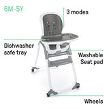 Ingenuity Trio Elite Silla alta 3 en 1, Slate, Pizarra, Grey