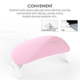 Lampara led uñas Secador de uñas de Botón Táctil Sensor Automático de infrarrojos Secador de Uñas 6W Lámpara LED UV Profesional Maquillaje Uñas con Temporizador con 2 temporizadores de 45s, 60s (Rosa)
