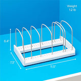 Organizador de sartenes ajustable, Bakeware Rack, 11.5"D x 7.3"W x 6.4"H, 1