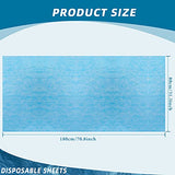 Juego de 20 sábanas desechables para cama de spa, mesa de masaje, impermeable, sábana encimera de tela no tejida, 31 x 71 pulgadas (azul)