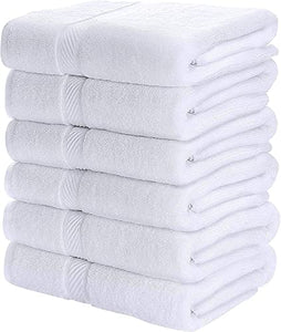 Toallas de baño, Blancas, Toallas de 25 x 50 Pulgadas para Piscina, SPA y Gimnasio, Ligeras y Altamente absorbentes, Toallas de Secado rápido, 25 x 50 Pulgadas