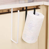 Dispensador de toallas de papel para debajo del gabinete (sin taladrar) para cocina, baño, colgar toallas de papel sobre la puerta, diseño humanizado (Blanco)