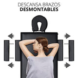 Cama para Masajes Portatil Plegable Profesional Camilla Fisioterapia Ideal para Tatuar SPA Quiropraxia o Facial con Estuche y de Altura Ajustable (Negro)