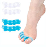 ▶ Separadores de Dedos de Gel, 2 Pares Espaciador de dedos de Gel de Silicona Separador para relajar los dedos de los pies, alivio de juanetes, hallux valgus ideal para mujeres y hombres