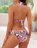 Trajes de baño de una pieza para mujer, con abertura en la espalda y los laterales, monokini halter, trajes de baño adelgazantes, Naranja, M