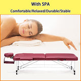 Cama De Masaje Plegable Multifuncional Cama Plegable Portátil para Salón De Belleza En Casa Y Tienda De Tatuajes Fuerte Capacidad De Carga Suave Y Cómoda,Brown