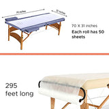 Rollo de sábanas desechables no tejidas – 2 rollos de 100 piezas, color blanco suave y transpirable para masaje de belleza, salón facial, tatuaje, sábana, cubierta de papel con agujero 80 x 180 cm por pieza