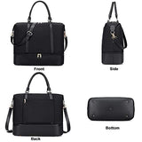 Weekender - Bolsa de viaje de piel sintética, Negro con compartimento para zapatos., Large, Bolsa de noche
