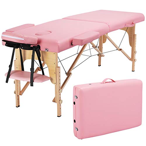 Cama de masaje con 2 alturas plegables y ajustable, color negro