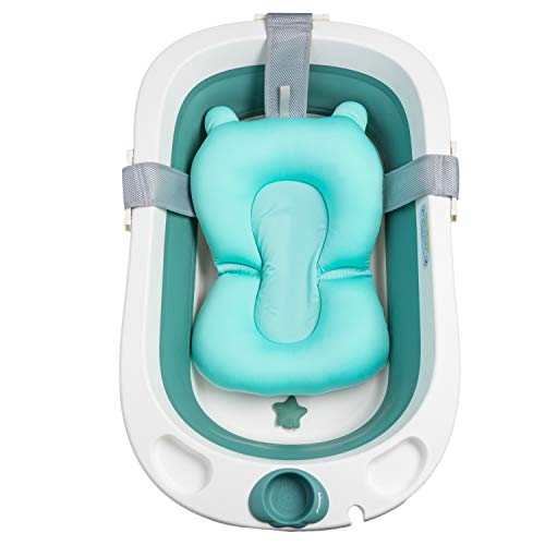 Bañera / Tina Plegable PAPU BABY Para Bebés y Niños Pequeños con Jabonera (Azul, Tina con Cojin)