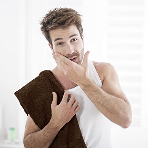 Toallas de salón de color café oscuro, paquete de 12 (no a prueba de blanqueador, 16 x 27 pulgadas) toallas altamente absorbentes para el cuidado del cabello de mano, gimnasio, belleza, cabello, spa y hogar