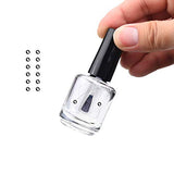 Botellas vacías de esmalte de uñas con cepillos Dupont – Juego de 6 – Cristal transparente – Incluye embudos (para un fácil relleno) y bolas de mezcla (para mejores resultados de mezcla) – Haz tu propio esmalte de uñas