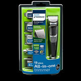 Philips Norelco Multigroomer - Recortadora todo en uno serie 3000, kit de aseo para hombre, 13 piezas, para barba, cara, nariz y oreja, recortadora de pelo y cortapelos sin necesidad de aceite de cuchilla, MG3750/60