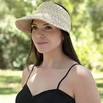 Sombrero de ala ancha para mujer, plegable, con visera de golf, Beige/Marrón, Talla única
