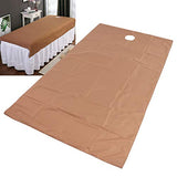 Sábana de Masaje para SPA, Funda Protectora para Camilla de Masaje, Juego de Sábanas de Microfibra para Camilla de Masaje, Reutilizables, Impermeables, de Algodón Suave,(Café Profundo)
