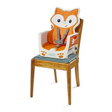 Infantino - Silla de bebé 4 en 1 – Ahorro de espacio, elevador multietapa y silla para niños pequeños con alfombrilla multiusos para comida y charola apta para lavavajillas, en un diseño de zorro