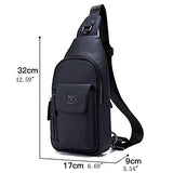 Mochila de cuero para hombre y mujer, bandolera de hombro, para día al aire libre, viajes, deportes, camping, senderismo, táctica, Viajar, Negro, Mochilas Daypack