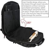 YOREPEK - Mochila grande para hombre, duradera, resistente al agua, con puerto de carga USB para la universidad y la escuela, se adapta a computadoras de 17 pulgadas, color negro