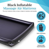 Hoja de masaje inflable, sábana impermeable de PVC duradera negra con lados inflables, 81.5 x 61.7 x 4.7 pulgadas, sábanas de terapia de masaje Nuru