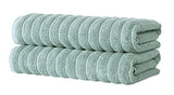 Juego de Toallas de baño de algodón de Secado rápido, Gruesas y absorbentes, 2 Toallas de baño de Lujo, 27 x 54 Pulgadas, 100% algodón Turco (Verde SPA)
