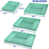 Simple Houseware Organizador de cubiertos expandible para cajones de cocina, turquesa