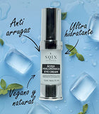 Crema contorno de Ojos Antiarrugas, Ojeras y bolsas, Acido Hialuronico facial y Aminoácidos Reparadores. Crema para Ojos Reafirmante SQIN LX, 15 ml