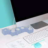 iJoy Regleta de alimentación flexible, 3 salidas de CA y 2 puertos de carga USB con cable de extensión de 5 pies, extensor de salida protector de sobretensiones decorativo para oficina en casa, recámara, habitación y más (azul claro)