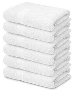 Juego de 6 toallas de baño de 22 x 44 pulgadas, 100% algodón, toallas de mano de lujo para hotel y spa, toallas de ducha extra absorbentes para baño