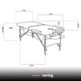 Cama De Masajes Portatil SPA Tattoo Reiki Uñas Madera Camboya (Blanco)