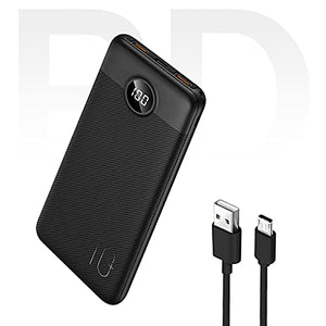 Power Bank 10000mAh Con Cable Integrado - Carga Rápida 5V/3A, Pantalla LED