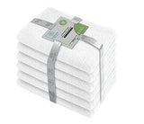 Juego de toallas de baño 100% algodón, 22 x 44 pulgadas, paquete de 6 toallas pequeñas, toallas blancas ultrasuaves, toallas de baño blancas a granel para gimnasio y spa, toallas de baño de hotel, toalla de algodón hilado en anillo