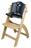Abiie Beyond Wooden Trona con bandeja para bebé, el asiento perfecto que funciona como trona para niños pequeños (a partir de 6 meses) o como silla de comedor (madera al natural - cojín negro)