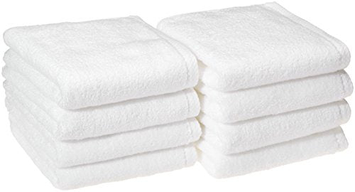 Toallas de mano de secado rápido, 100% algodón, paquete de 8, color blanco