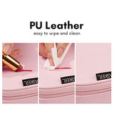 Estuche de Maquillaje Grande, Organizador de Bolsas de Maquillaje de Viaje, Color Rosa y Negro, Bolsa de Cosméticos Profesional, Caja de Almacenamiento Portátil con Divisor Ajustable