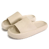 ▶ Pantuflas de almohada, zapatillas de baño de ducha de masaje, antideslizantes, de secado rápido, puntera abierta, súper suaves, suela gruesa, 2020, zapatillas de casa súper suaves para mujeres y hombres, plataforma de EVA, Bronceado, 7-8 Women/6-7 Men