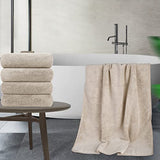 Toalla de baño de Microfibra superabsorbente antipelusa - Secado rápido - 145 x 76 cm - Pack de 4 (Beige)