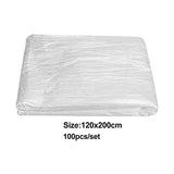 Funda desechable para cama de masaje, 100 unidades, desechable, sábana de mesa de masaje, sábanas de cama de spa, película encerada para salón, protector de muebles de sofá, cubierta de plástico para sofá (tamaño: 120 x 200 cm)