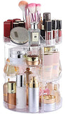 ▶  Organizador de maquillaje acrílico giratorio de 360 grados para baño, 4 niveles ajustables giratorios, cajas de almacenamiento de cosméticos y soporte de maquillaje, transparente
