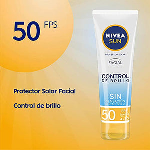 Nivea Sun Protector Solar Facial Control De Brillo Fps 50+, 50ml
