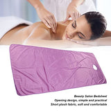 Sábana de Masaje con Orificio para la Cara, Sábana de Salón de Belleza Suave para la Piel, Sábana de Felpa Corta para Mesa de Masaje SPA, Funda de Cama Gruesa