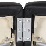 2 mesas de masaje plegables de aluminio con taburete, portátil, cama de masaje para spa, cama de spa, taburete ajustable, silla giratoria de salón, mesa de terapia de masaje con reposacabezas y reposabrazos, color negro
