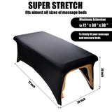 Funda elástica para cama de extensión de pestañas, juego de sábanas protectoras de tratamiento de spa para cama de pestañas o cama de masaje (negro)