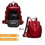 Bolso Mochila Para Mujer Moderna, Bolsa Casual Impermeable, Backpack Antirrobo, Para Hombro y Espalda, Medidas: 31 X 14 X 31cm (Color Rojo)