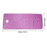 Sábana de Masaje con Orificio para la Cara, Sábana de Salón de Belleza Suave para la Piel, Sábana de Felpa Corta para Mesa de Masaje SPA, Funda de Cama Gruesa