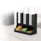 Organizador de 6 compartimentos para condimentos y tazas, Negro, 1