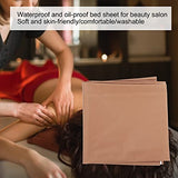 Sábana de Masaje para SPA, Funda Protectora para Camilla de Masaje, Juego de Sábanas de Microfibra para Camilla de Masaje, Reutilizables, Impermeables, de Algodón Suave,(Café Profundo)