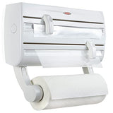Dispensador de Toalla de Papel Empotrado | Envoltorio de plástico, y Aluminio con Estante para Especias | Blanco
