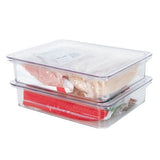 Contenedores compactos apilables de almacenamiento de alimentos para nevera, congelador y despensa, 8.7 x 3.5 x 6.8 pulgadas, transparente