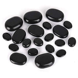 20 Unids/Set Hot SPA Piedra de Masaje de SPA, Forma Ovalada de Basalto Negro para Uso en Puesta a Tierra Equilibrio Meditación Calmante Reiki o un Aceite Esencial de Pedicura